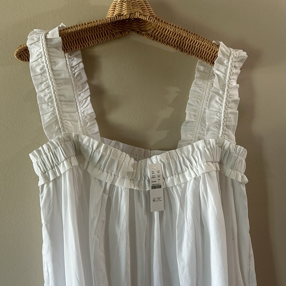 J. Crew cotton voile ruffle-trim shift dress size large - Picture 7 of 12